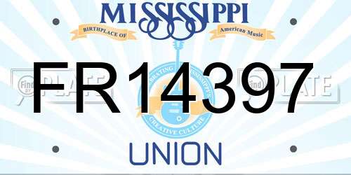 FR14397 Mississippi License Plate