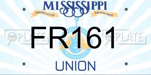 FR161 Mississippi License Plate