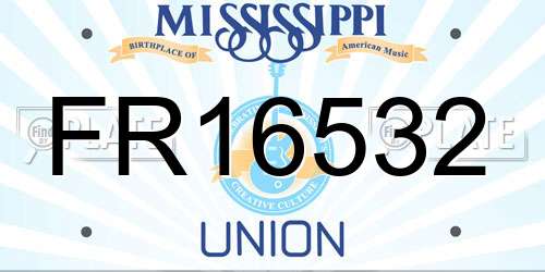 FR16532 Mississippi License Plate