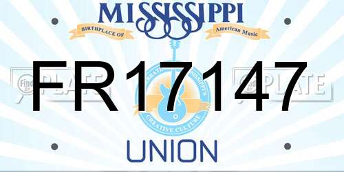 FR17147 Mississippi License Plate