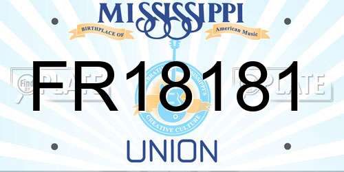 FR18181 Mississippi License Plate