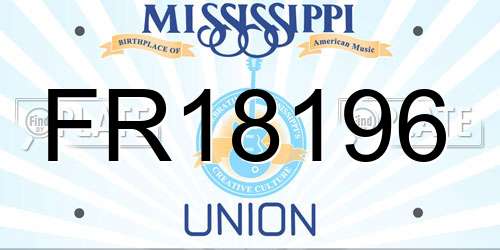 FR18196 Mississippi License Plate