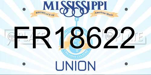 FR18622 Mississippi License Plate
