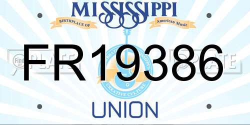 FR19386 Mississippi License Plate