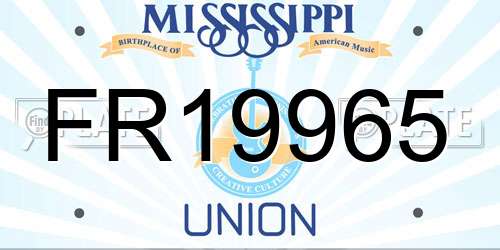FR19965 Mississippi License Plate