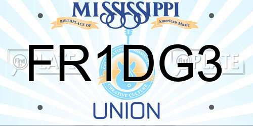 FR1DG3 Mississippi License Plate