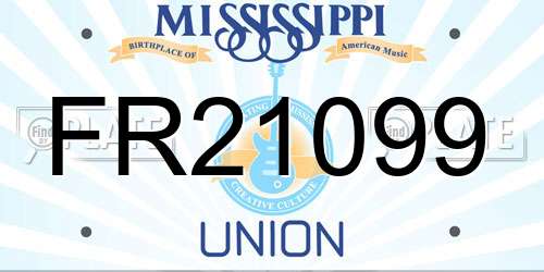 FR21099 Mississippi License Plate