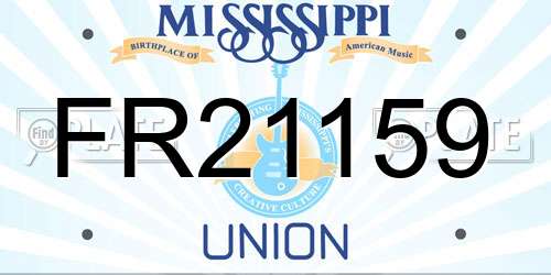 FR21159 Mississippi License Plate
