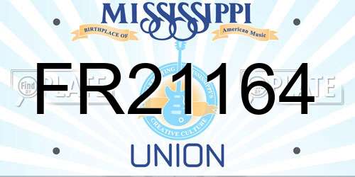 FR21164 Mississippi License Plate