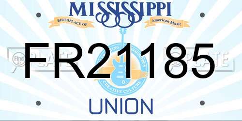 FR21185 Mississippi License Plate