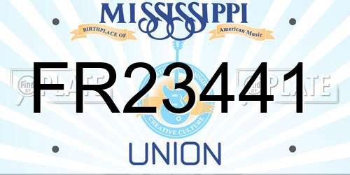 FR23441 Mississippi License Plate