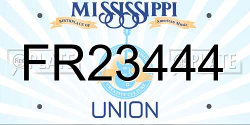 FR23444 Mississippi License Plate