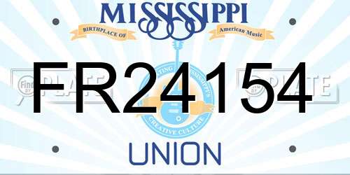 FR24154 Mississippi License Plate