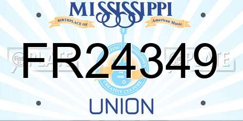 FR24349 Mississippi License Plate