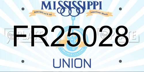 FR25028 Mississippi License Plate