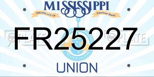 FR25227 Mississippi License Plate