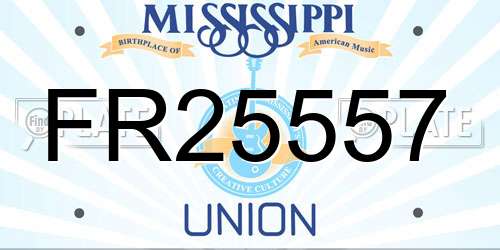 FR25557 Mississippi License Plate