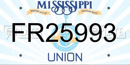 FR25993 Mississippi License Plate