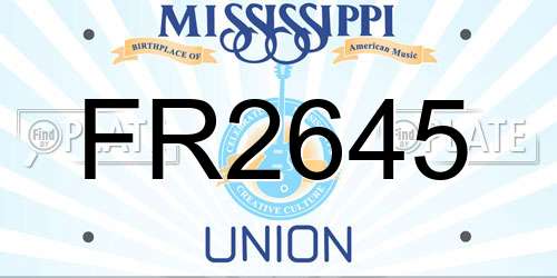 FR2645 Mississippi License Plate