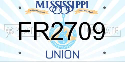 FR2709 Mississippi License Plate