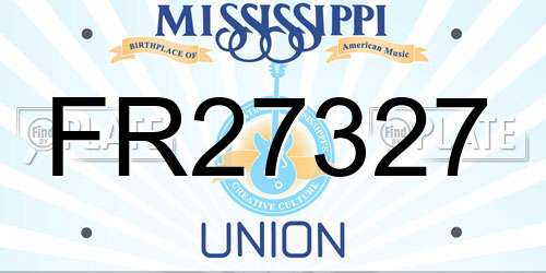 FR27327 Mississippi License Plate