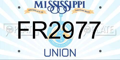 FR2977 Mississippi License Plate