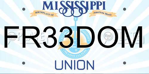 FR33DOM Mississippi License Plate