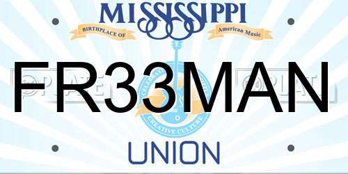 FR33MAN Mississippi License Plate