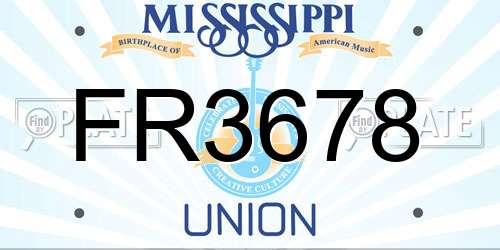 FR3678 Mississippi License Plate