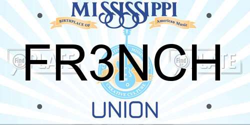 FR3NCH Mississippi License Plate