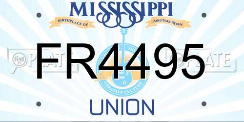FR4495 Mississippi License Plate