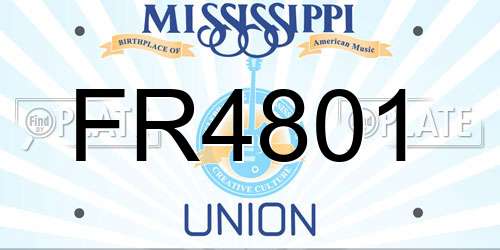 FR4801 Mississippi License Plate