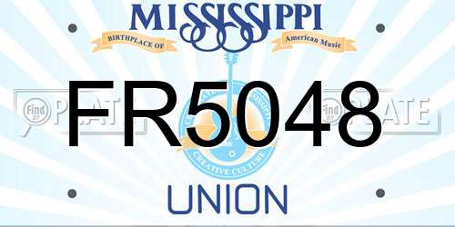 FR5048 Mississippi License Plate