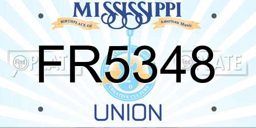 FR5348 Mississippi License Plate