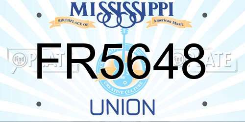 FR5648 Mississippi License Plate