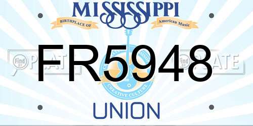 FR5948 Mississippi License Plate