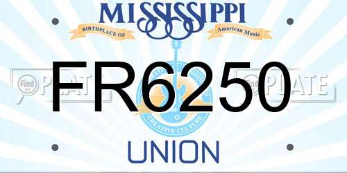 FR6250 Mississippi License Plate
