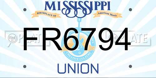 FR6794 Mississippi License Plate