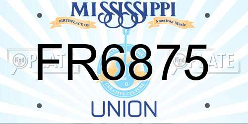 FR6875 Mississippi License Plate