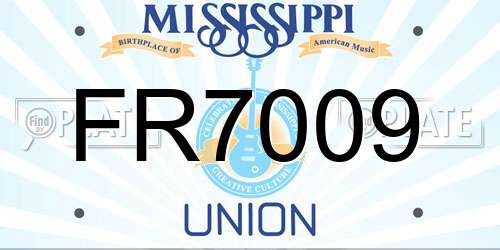 FR7009 Mississippi License Plate