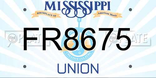 FR8675 Mississippi License Plate