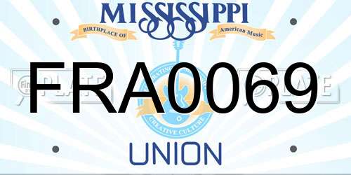 FRA0069 Mississippi License Plate