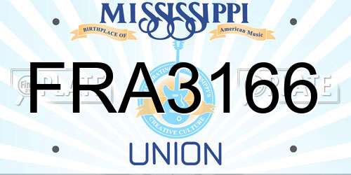 FRA3166 Mississippi License Plate