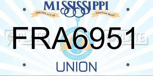 FRA6951 Mississippi License Plate