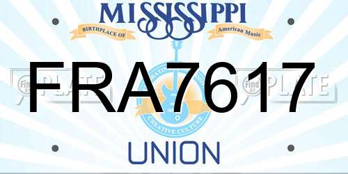 FRA7617 Mississippi License Plate