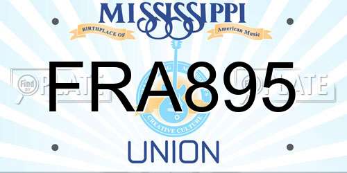 FRA895 Mississippi License Plate