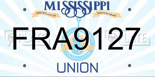 FRA9127 Mississippi License Plate