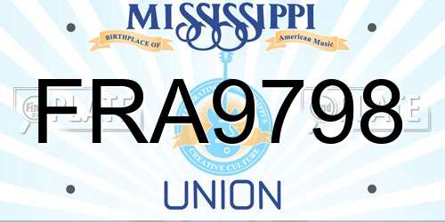 FRA9798 Mississippi License Plate