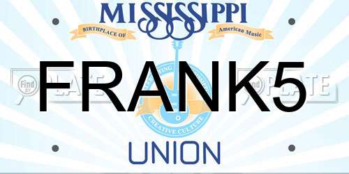 FRANK5 Mississippi License Plate