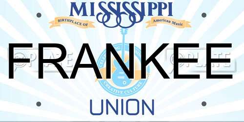 FRANKEE Mississippi License Plate